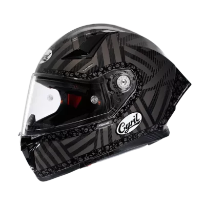 CYRIL R30s Maze Grey Gloss Full Face Motorcycle Helmet