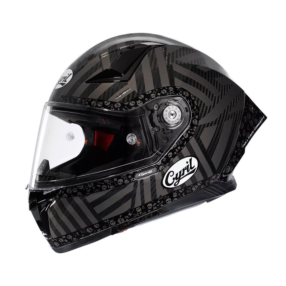 CYRIL R30s Maze Grey Gloss Full Face Motorcycle Helmet
