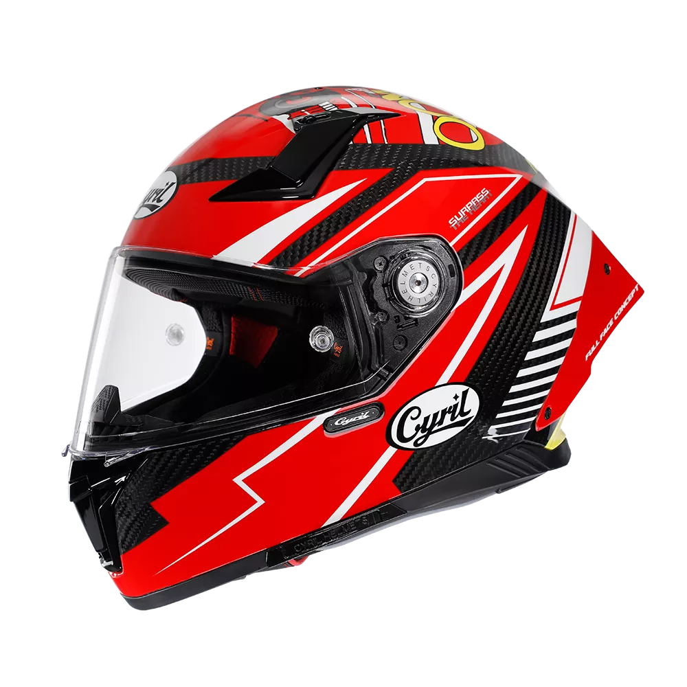 CYRIL R30s TartnessAwn Red Gloss Full Face Motorcycle Helmet