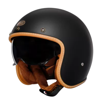 CYRIL C100 Matte Black Open Face Motorcycle Helmet
