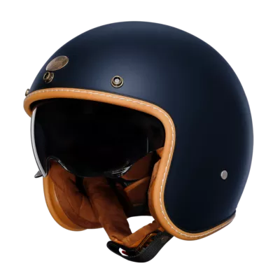 CYRIL C100 Matte Blue Open Face Motorcycle Helmet