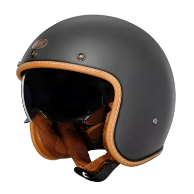 CYRIL C100 Matte Dull Grey Open Face Motorcycle Helmet