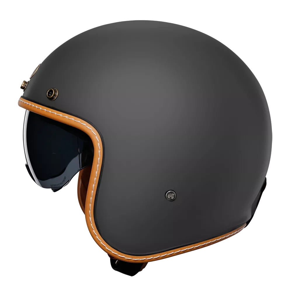 CYRIL C100 Matte Dull Grey Open Face Motorcycle Helmet