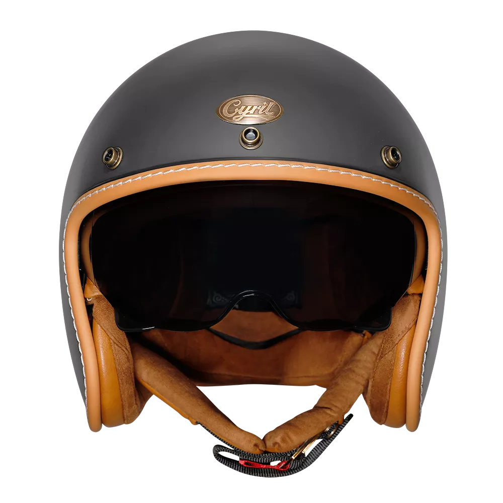 CYRIL C100 Matte Dull Grey Open Face Motorcycle Helmet