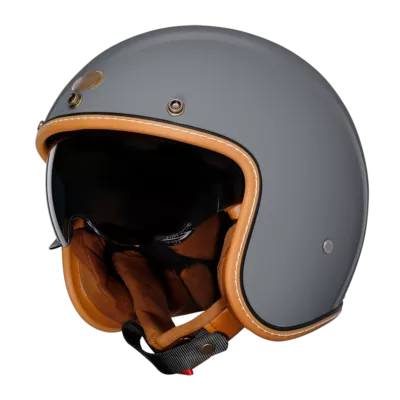 CYRIL C100 Gloss Grey Open Face Motorcycle Helmet