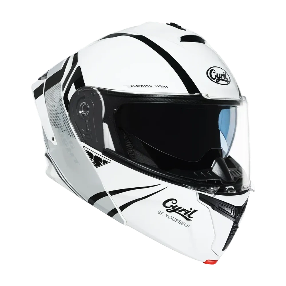 CYRIL THUNDER A128 Flowing light 01 Gloss Dual Visor Modular Helmet