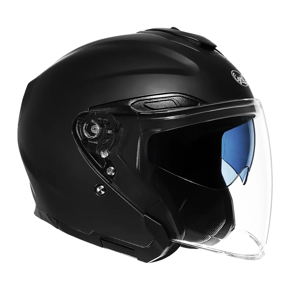 CYRIL R18 Black Matte Dual Visor Open Face Helmet