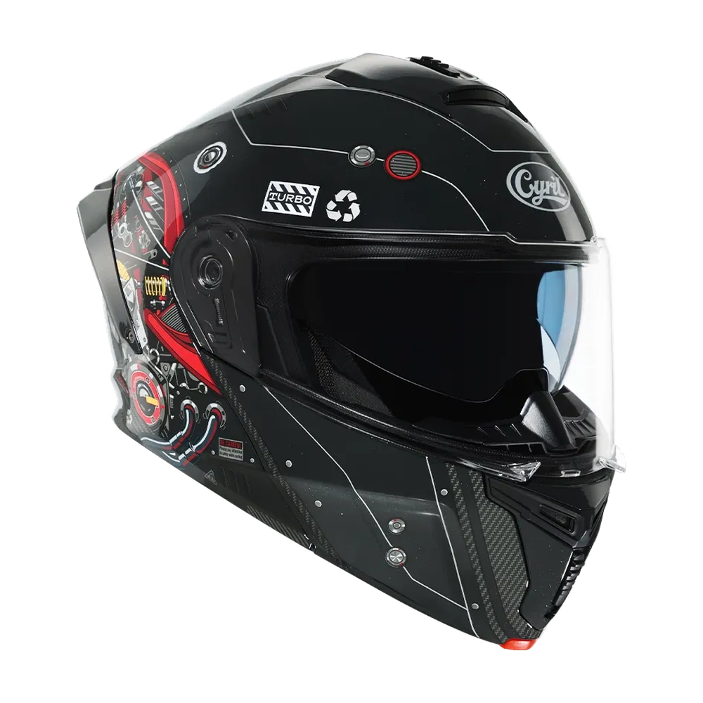 CYRIL THUNDER A128 Flowing light 03 Gloss Dual Visor Modular Helmet