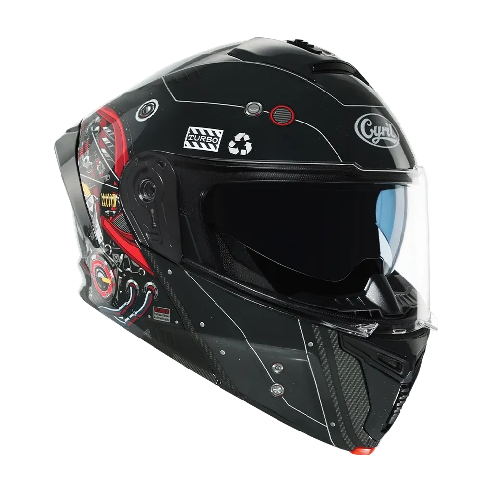 CYRIL THUNDER A128 Flowing light 03 Gloss Dual Visor Modular Helmet
