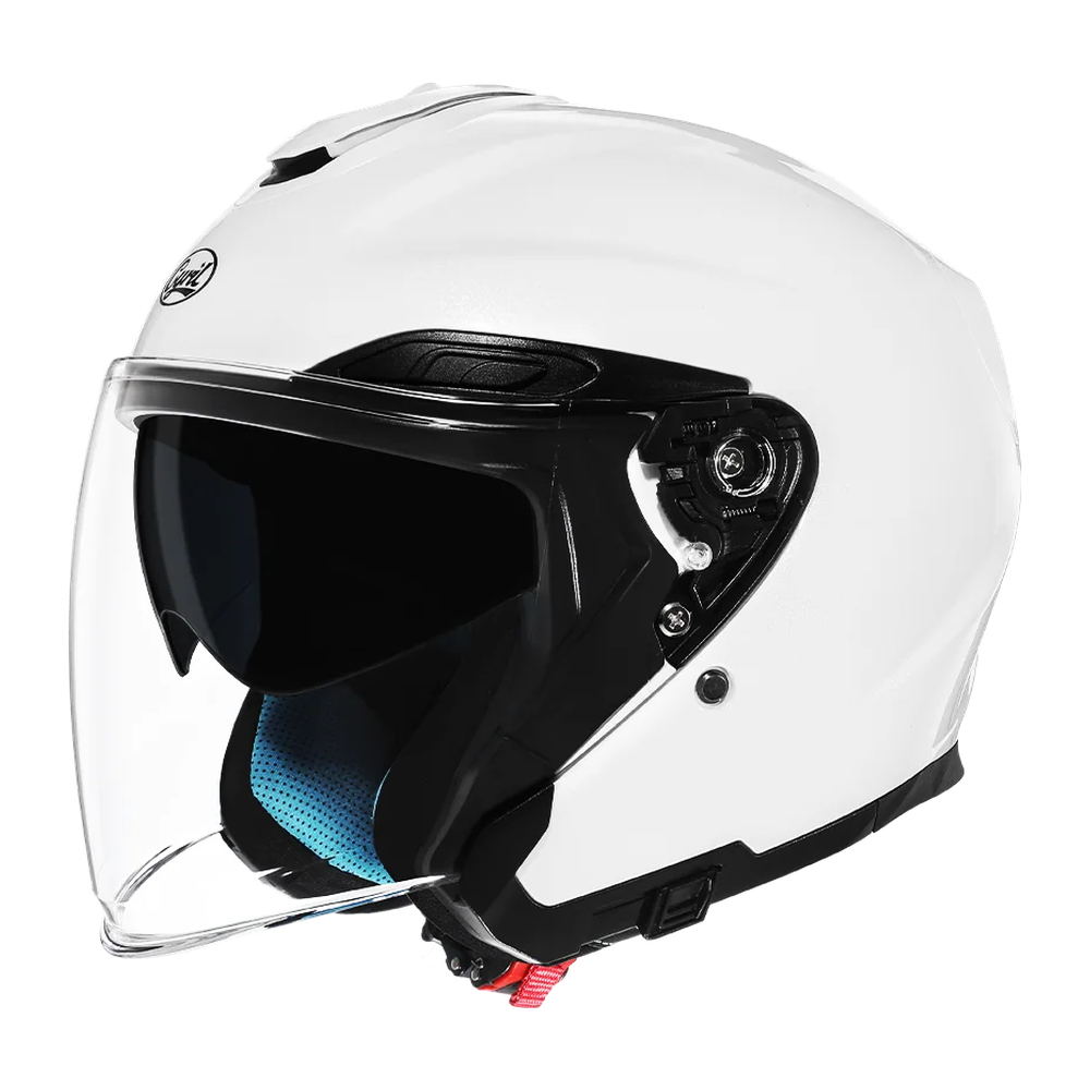 CYRIL R18 White Gloss Dual Visor Open Face Helmet