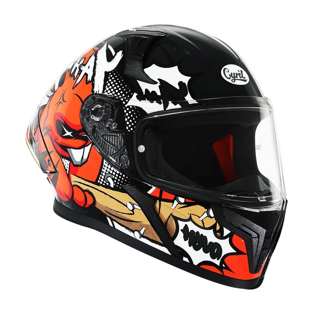 CYRIL Mad Shark FF357 Devi Pop Gloss Full Face Helmet