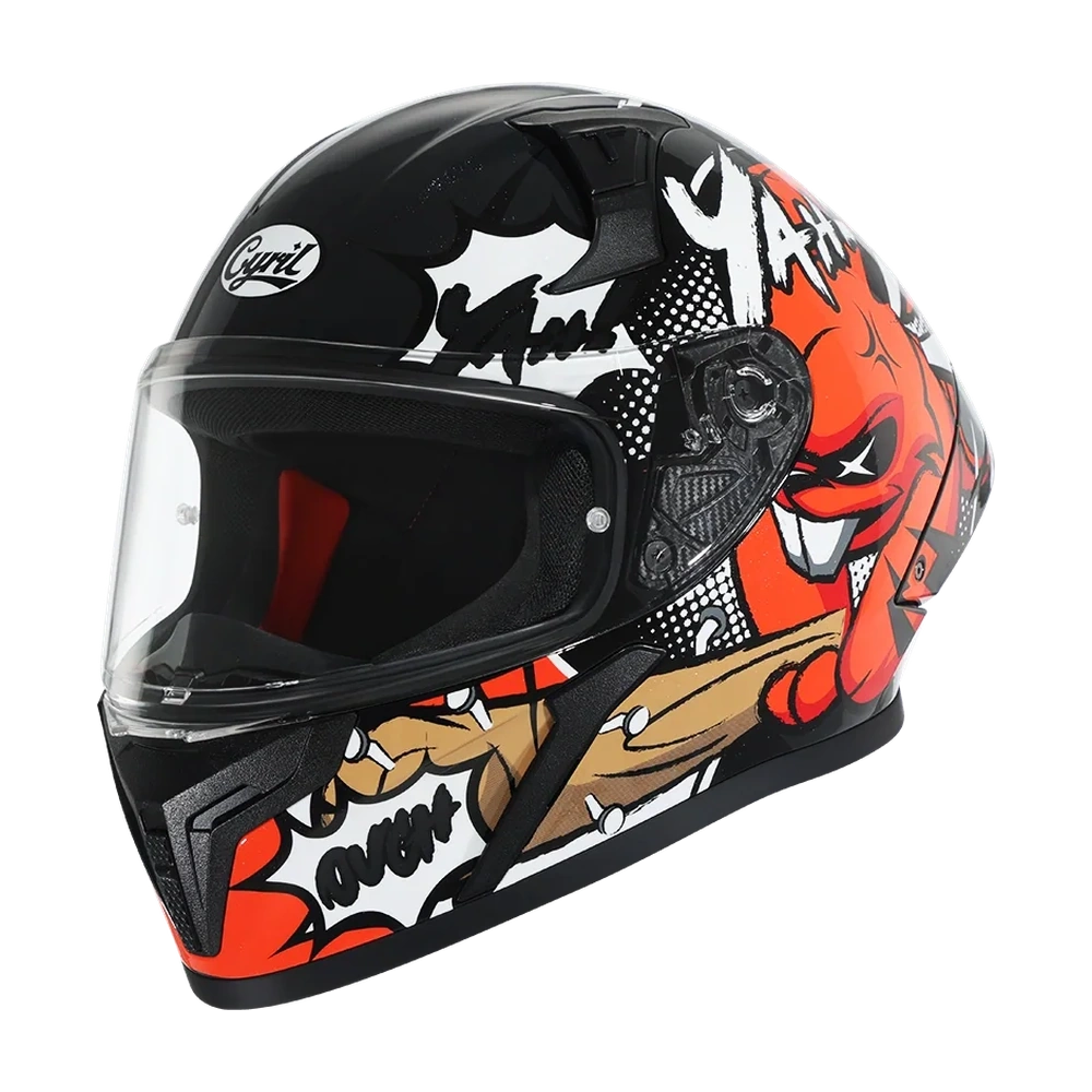 CYRIL Mad Shark FF357 Devi Pop Gloss Full Face Helmet
