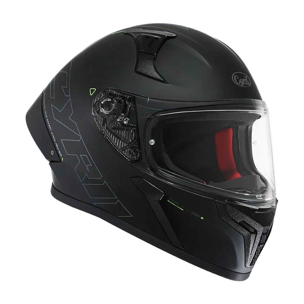 CYRIL Mad Shark FF357 Matt Black Full Face Helmet
