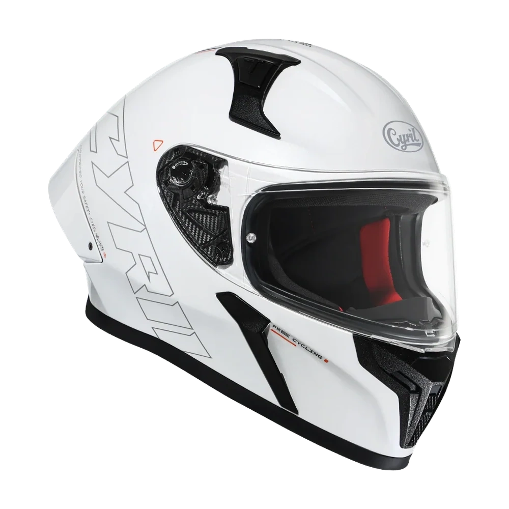 CYRIL Mad Shark FF357 Gloss White Full Face Helmet