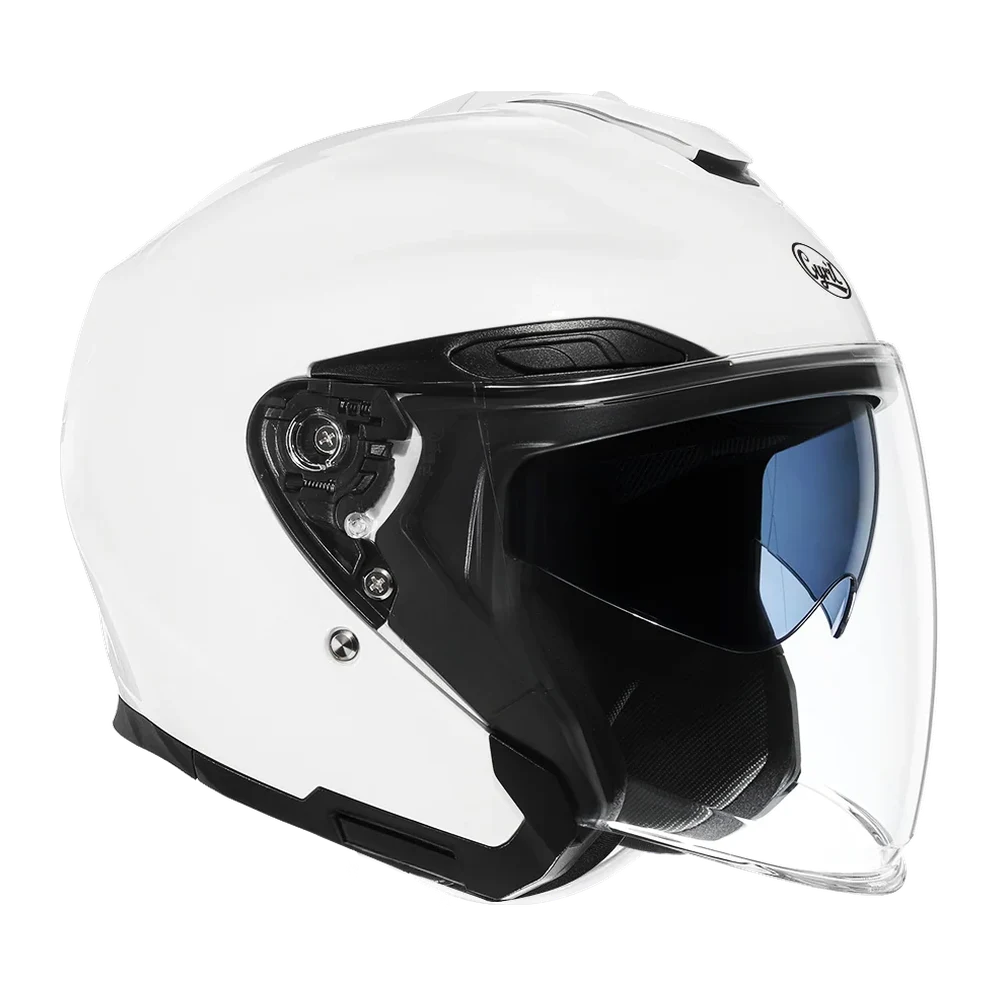 CYRIL R18 White Gloss Dual Visor Open Face Helmet
