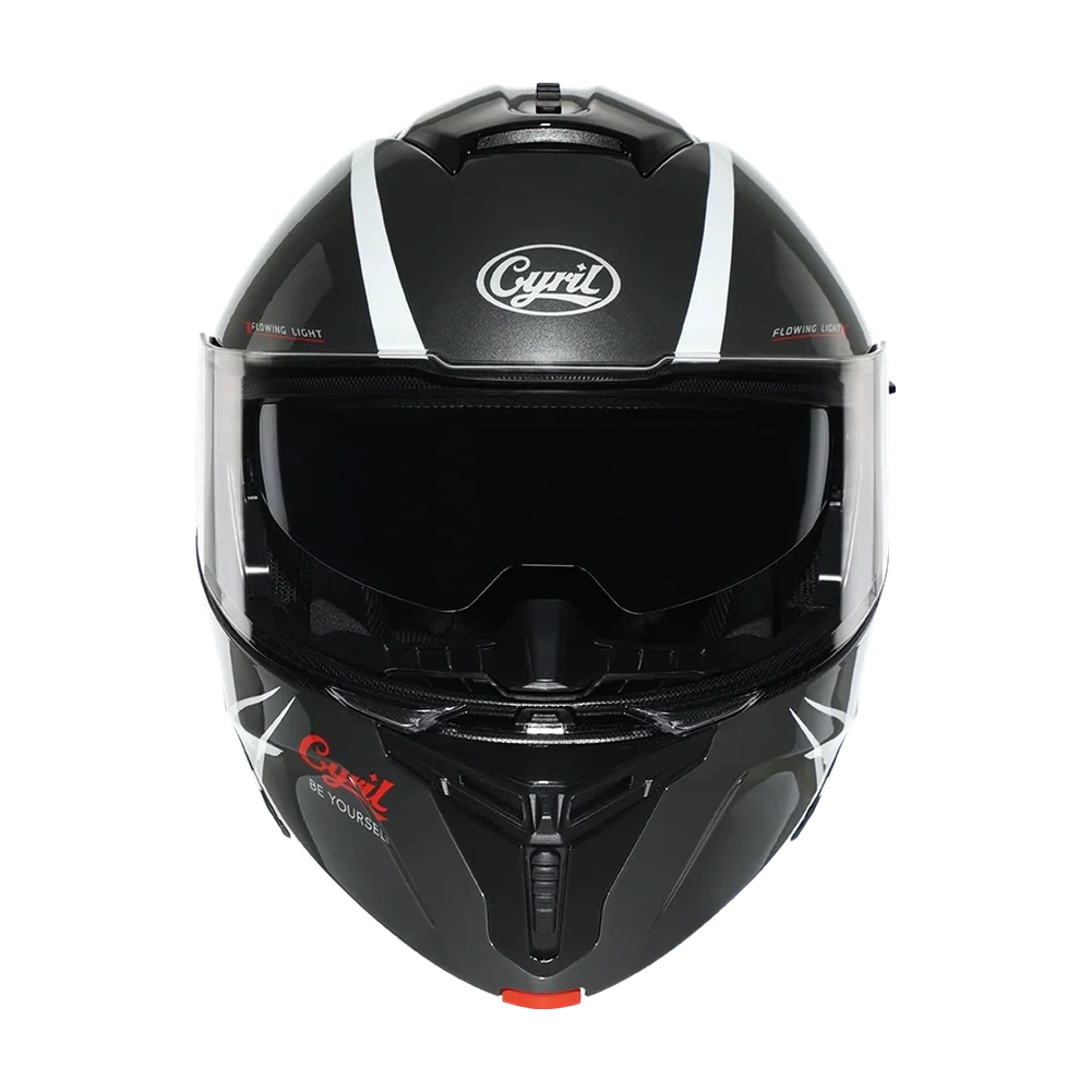 CYRIL THUNDER A128 Flowing light 02 Gloss Dual Visor Modular Helmet