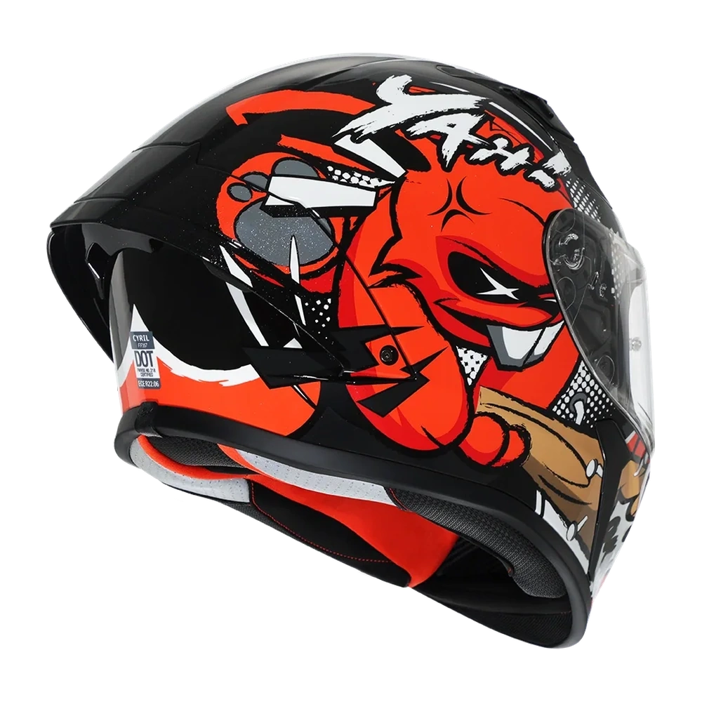 CYRIL Mad Shark FF357 Devi Pop Gloss Full Face Helmet