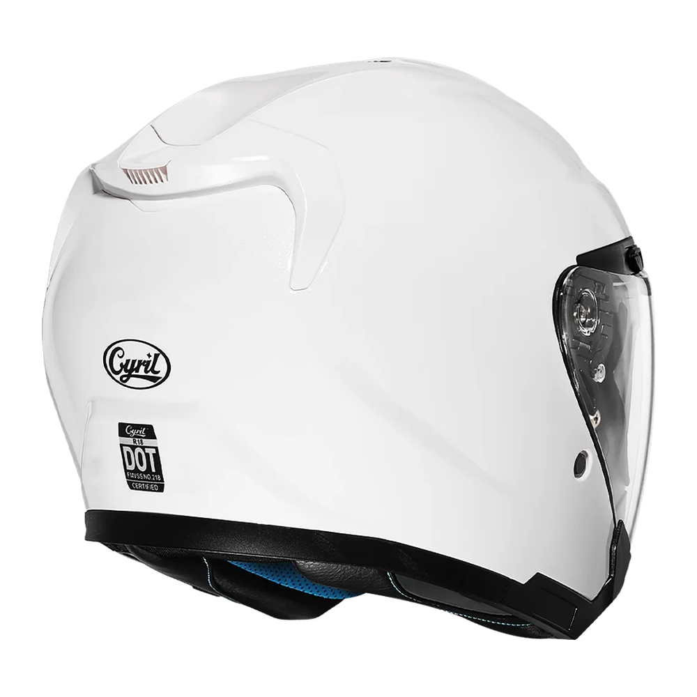 CYRIL R18 White Gloss Dual Visor Open Face Helmet