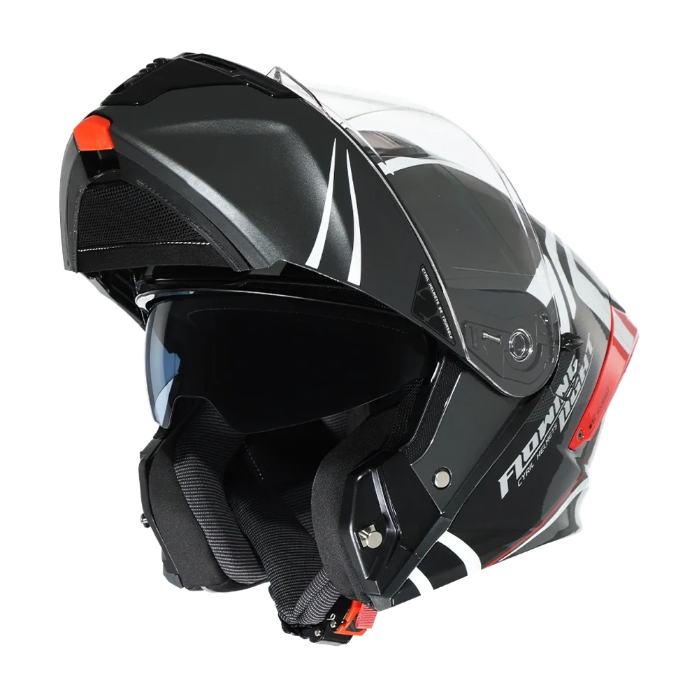 CYRIL THUNDER A128 Flowing light 02 Gloss Dual Visor Modular Helmet