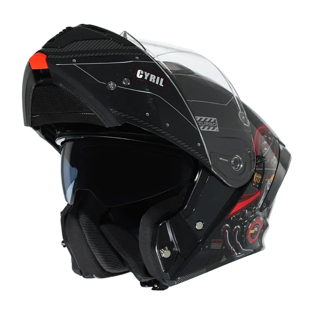 CYRIL THUNDER A128 Flowing light 03 Gloss Dual Visor Modular Helmet