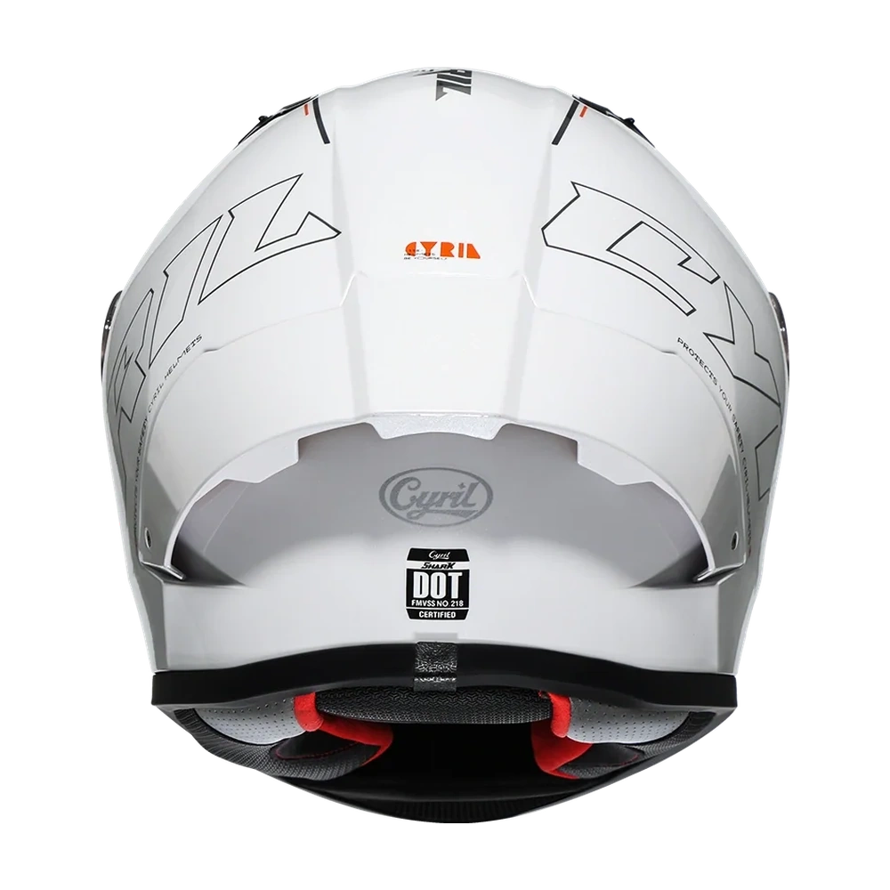 CYRIL Mad Shark FF357 Gloss White Full Face Helmet