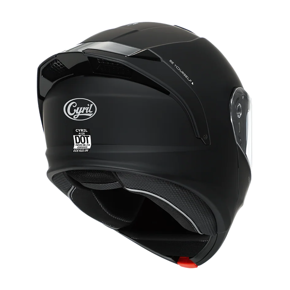 CYRIL THUNDER A128 Black Matt Dual Visor Modular Helmet