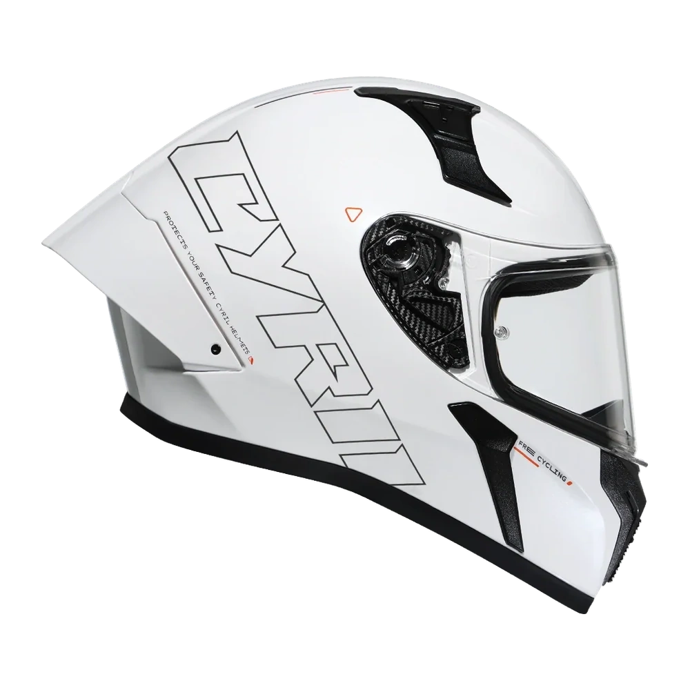CYRIL Mad Shark FF357 Gloss White Full Face Helmet