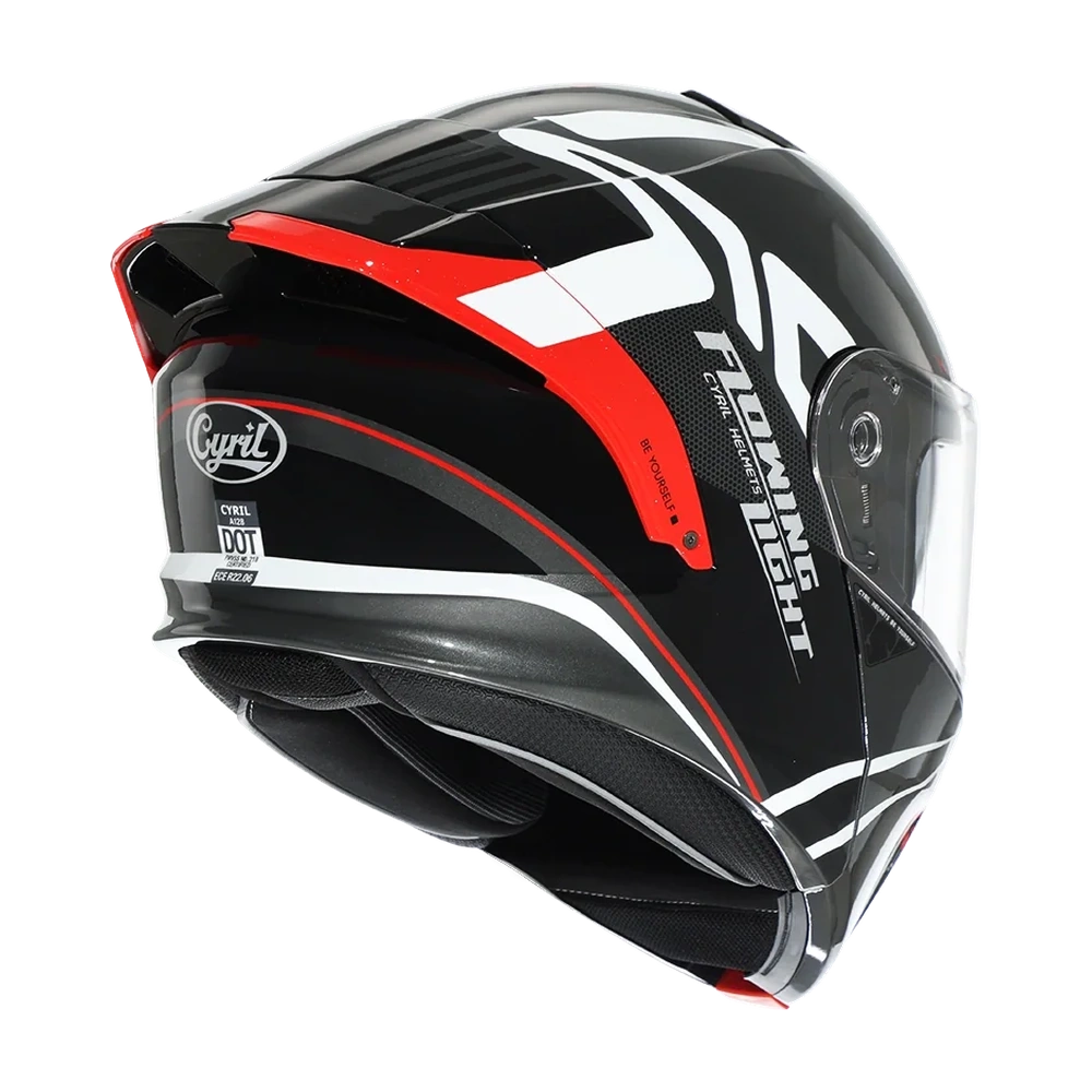 CYRIL THUNDER A128 Flowing light 02 Gloss Dual Visor Modular Helmet