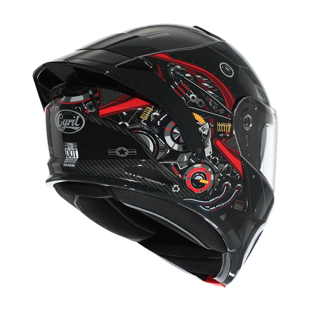 CYRIL THUNDER A128 Flowing light 03 Gloss Dual Visor Modular Helmet