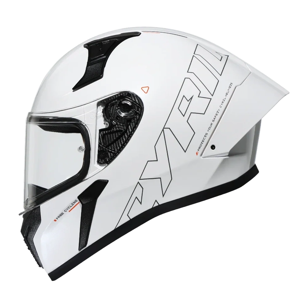 CYRIL Mad Shark FF357 Gloss White Full Face Helmet