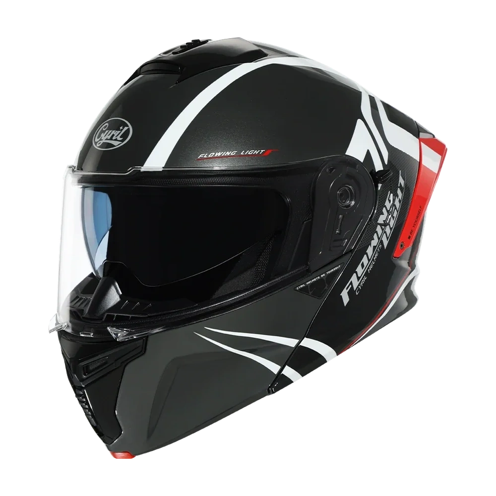 CYRIL THUNDER A128 Flowing light 02 Gloss Dual Visor Modular Helmet