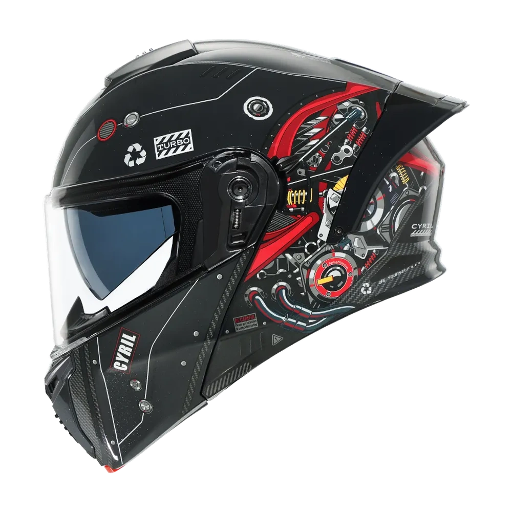 CYRIL THUNDER A128 Flowing light 03 Gloss Dual Visor Modular Helmet