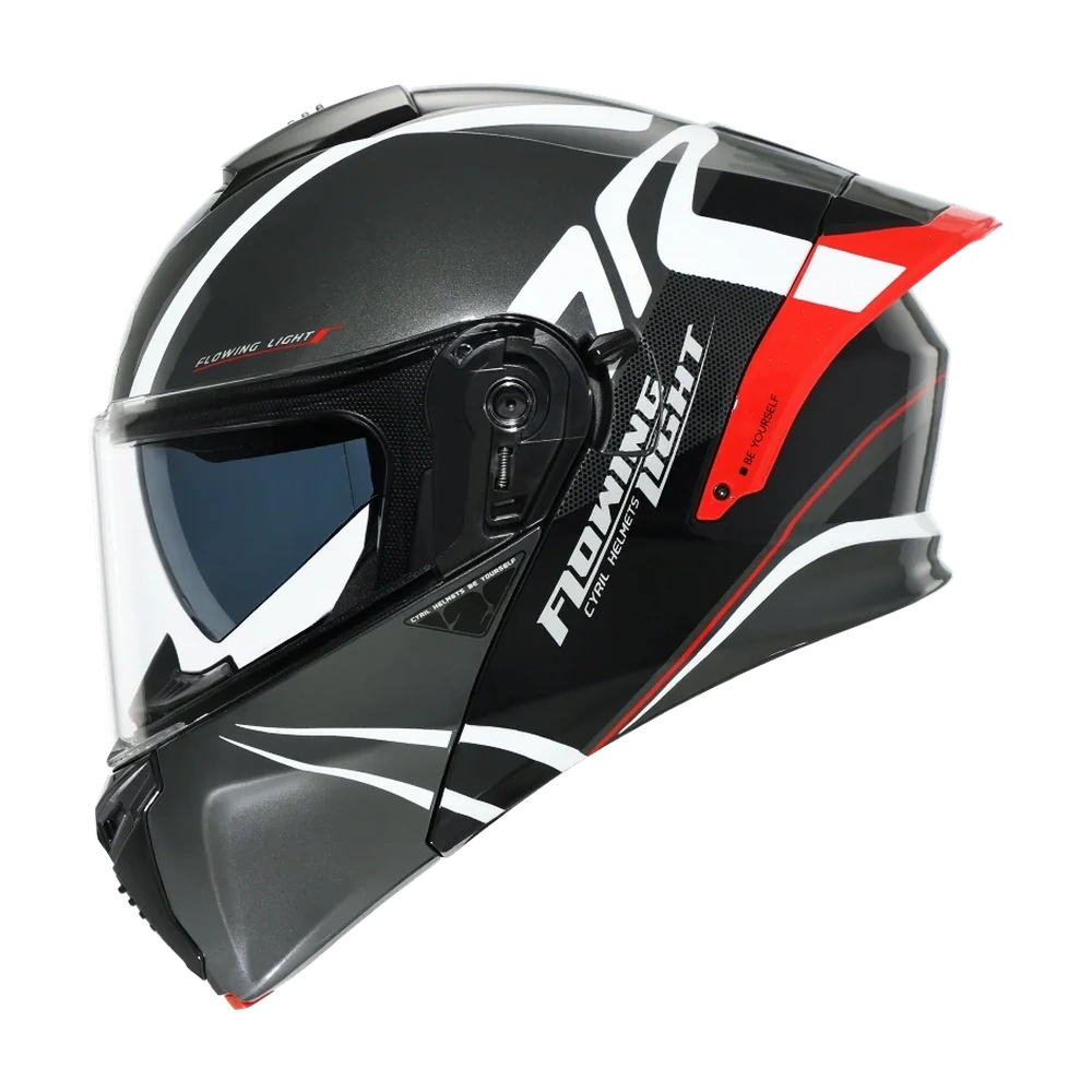 CYRIL THUNDER A128 Flowing light 02 Gloss Dual Visor Modular Helmet