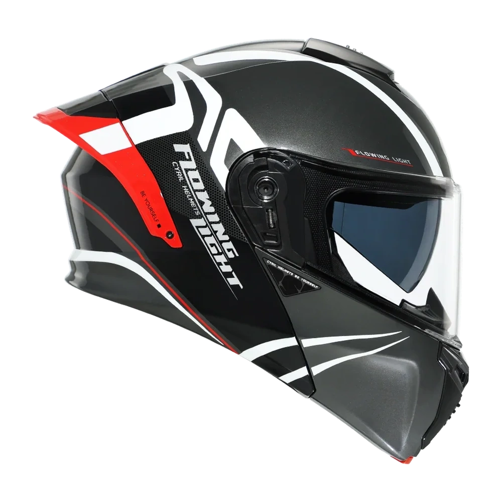 CYRIL THUNDER A128 Flowing light 02 Gloss Dual Visor Modular Helmet