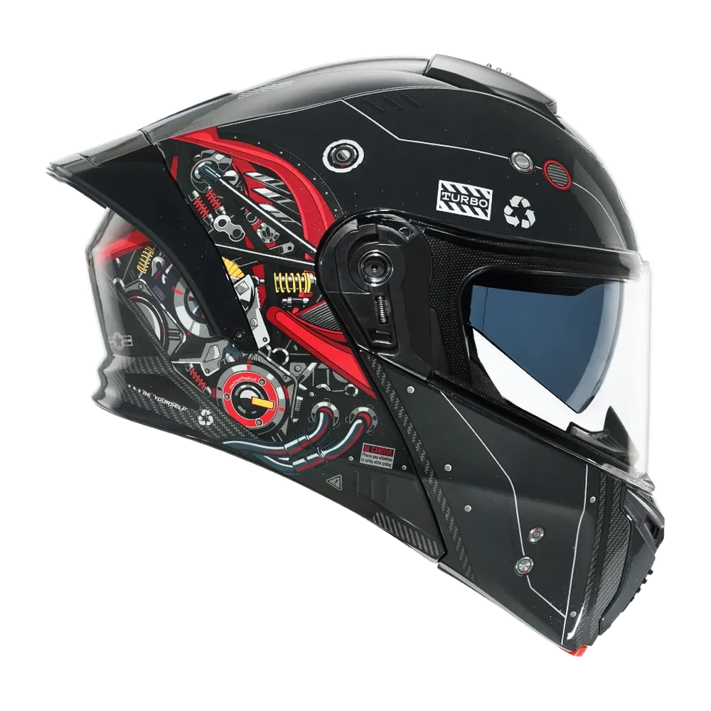 CYRIL THUNDER A128 Flowing light 03 Gloss Dual Visor Modular Helmet