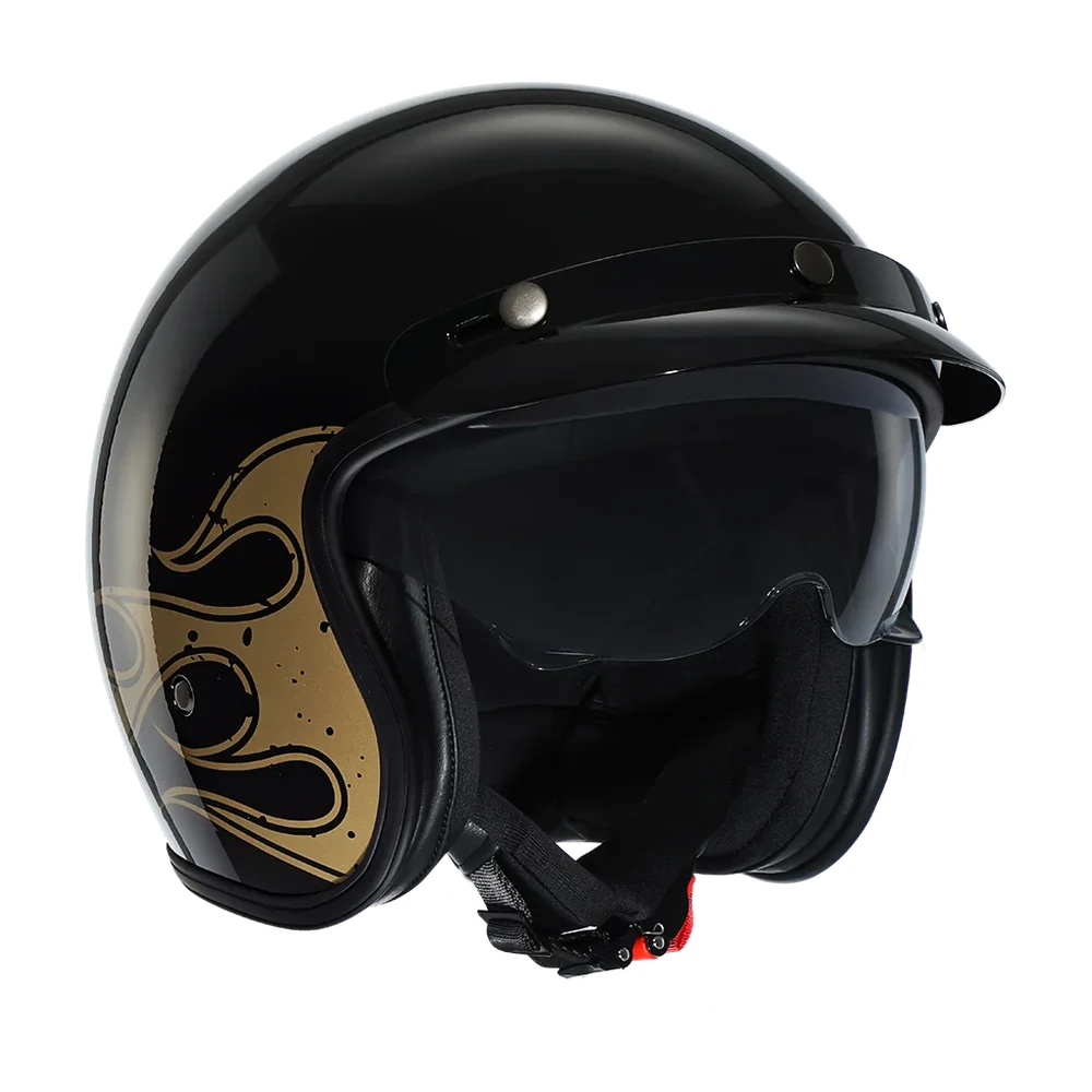 CYRIL Movelck Ghost Flame 03 Gloss Open Face Helmet