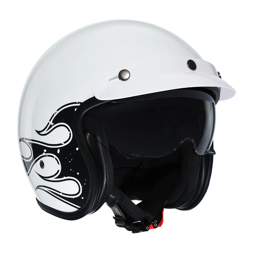 CYRIL Movelck Ghost Flame 01 Gloss Open Face Helmet