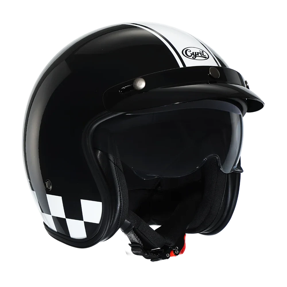 CYRIL Movelck Checkmate 01 Gloss Open Face Helmet