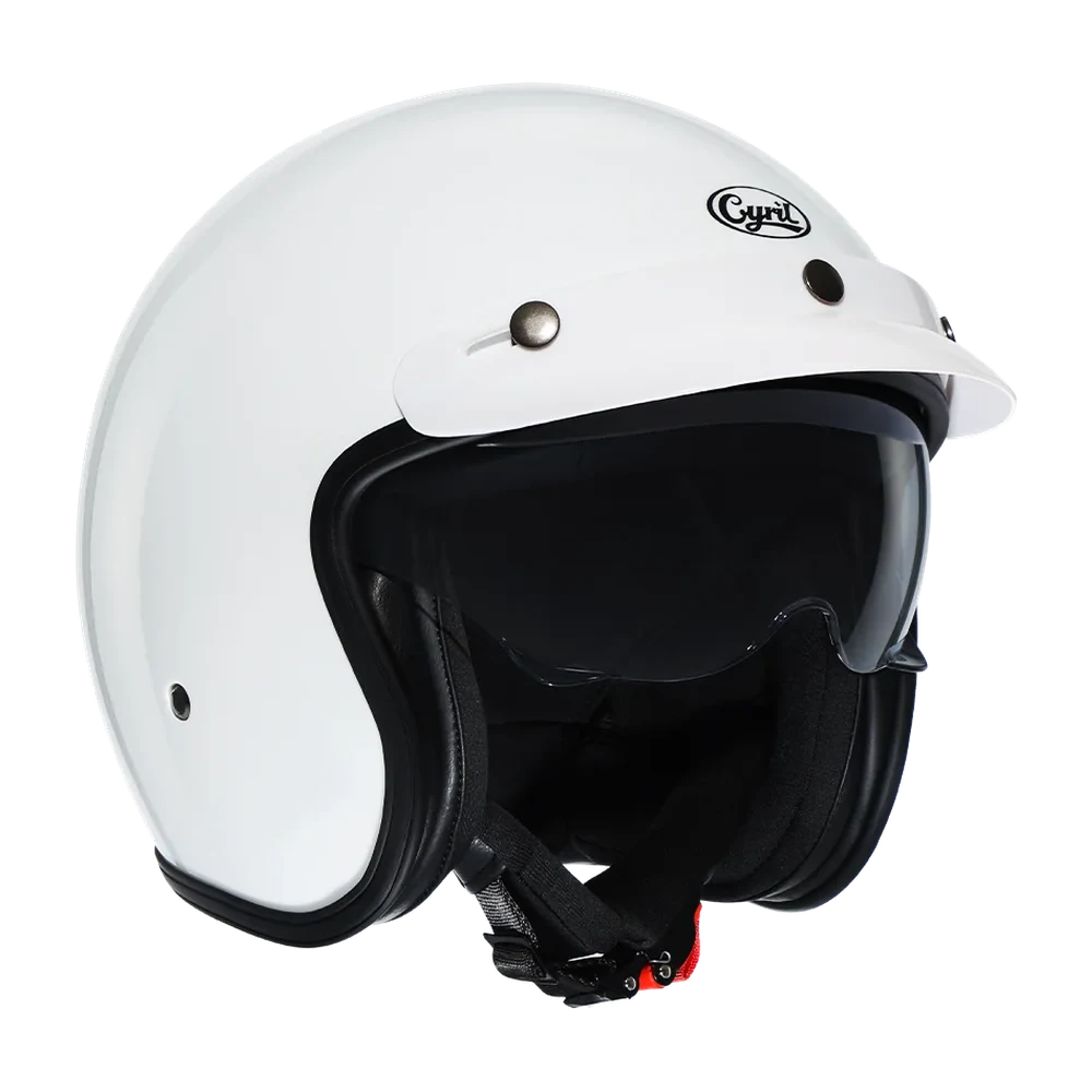 CYRIL Movelck White Gloss Open Face Helmet