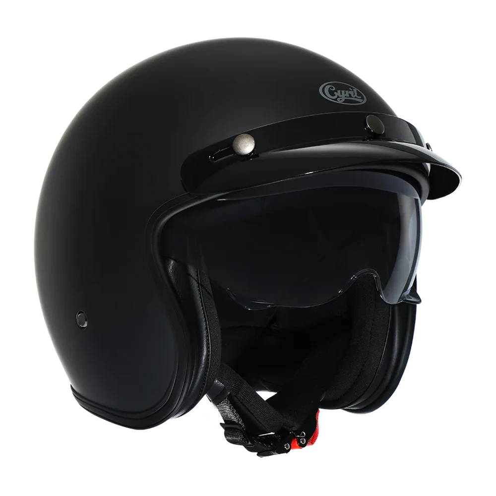 CYRIL Movelck Black Matte Open Face Helmet