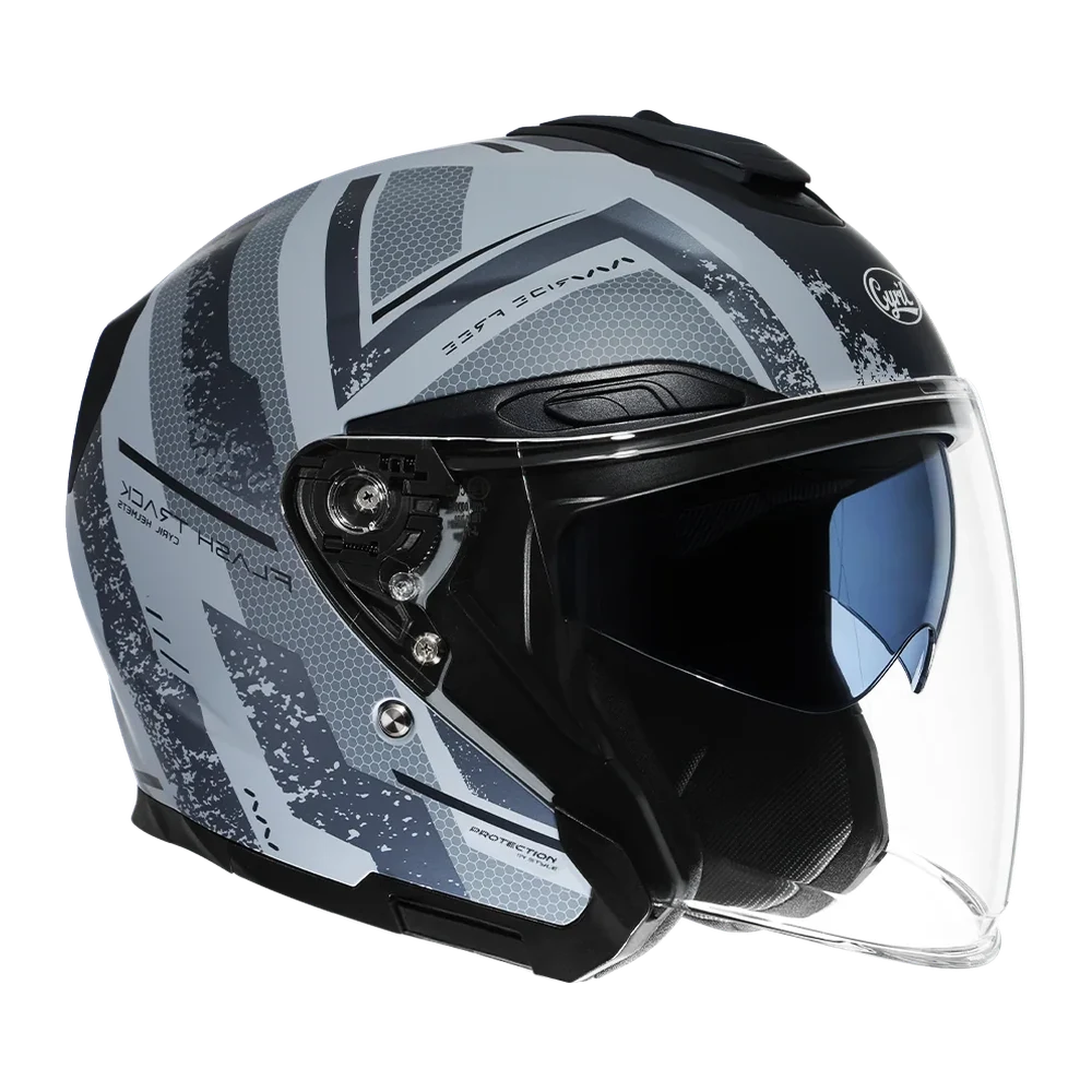 CYRIL R18 Flash Track 02 Matt Dual Visor Open Face Helmet