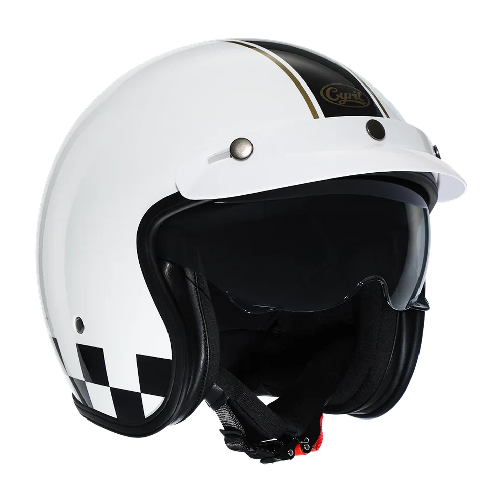 CYRIL Movelck Checkmate 02 Gloss Open Face Helmet