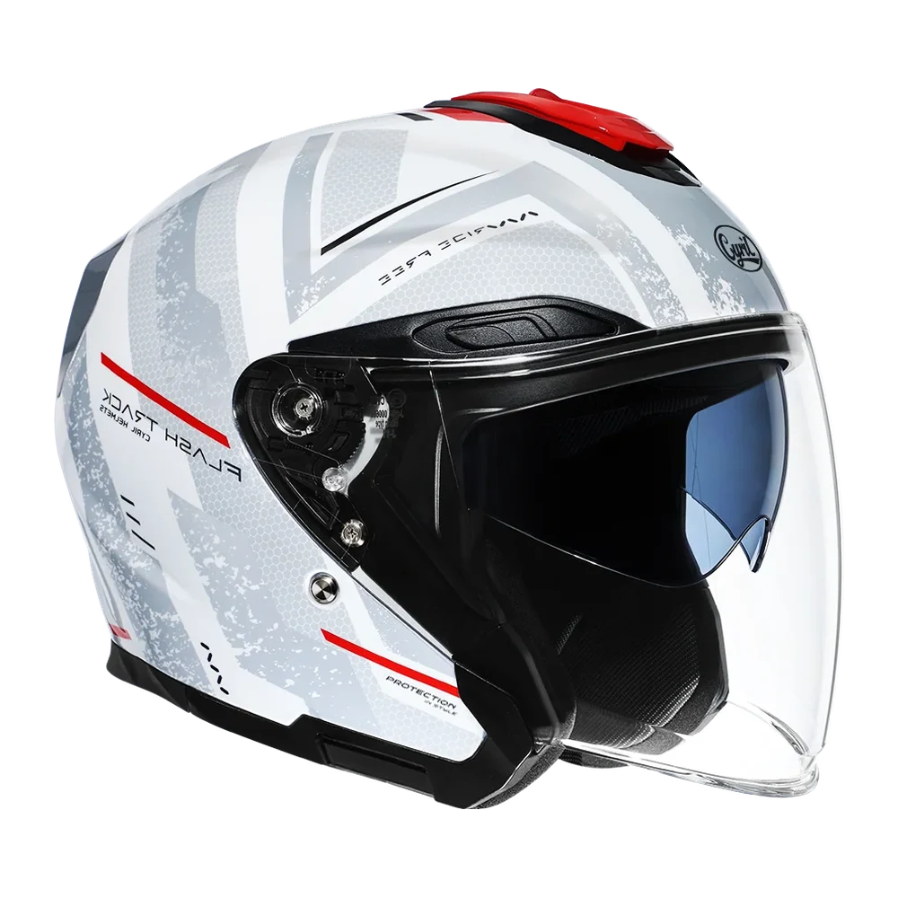 CYRIL R18 Flash Track 01 Gloss Dual Visor Open Face Helmet
