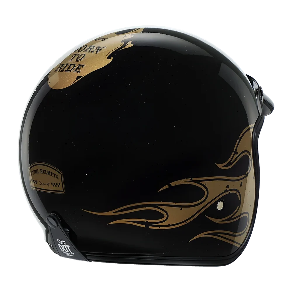 CYRIL Movelck Ghost Flame 03 Gloss Open Face Helmet