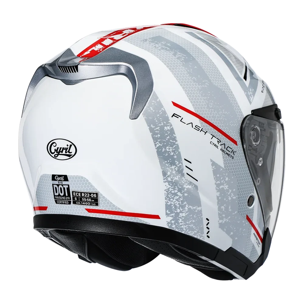 CYRIL R18 Flash Track 01 Gloss Dual Visor Open Face Helmet