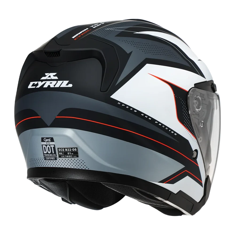 CYRIL R18 Speedster 02 Matt Dual Visor Open Face Helmet