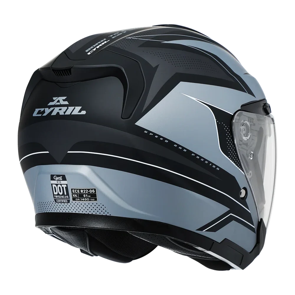 CYRIL R18 Speedster 01 Matt Dual Visor Open Face Helmet