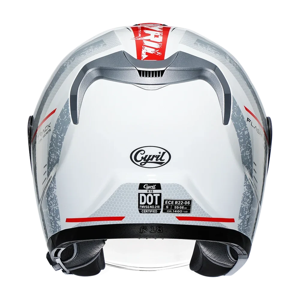 CYRIL R18 Flash Track 01 Gloss Dual Visor Open Face Helmet