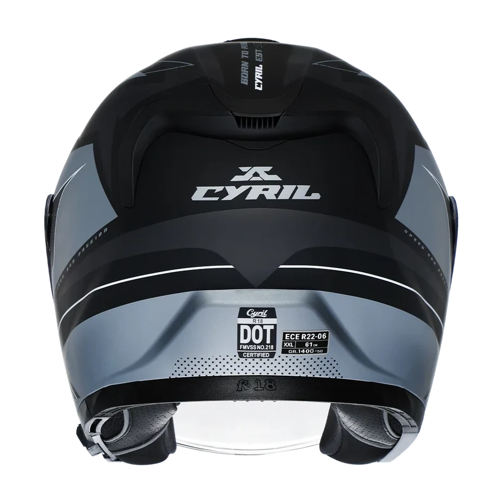 CYRIL R18 Speedster 01 Matt Dual Visor Open Face Helmet
